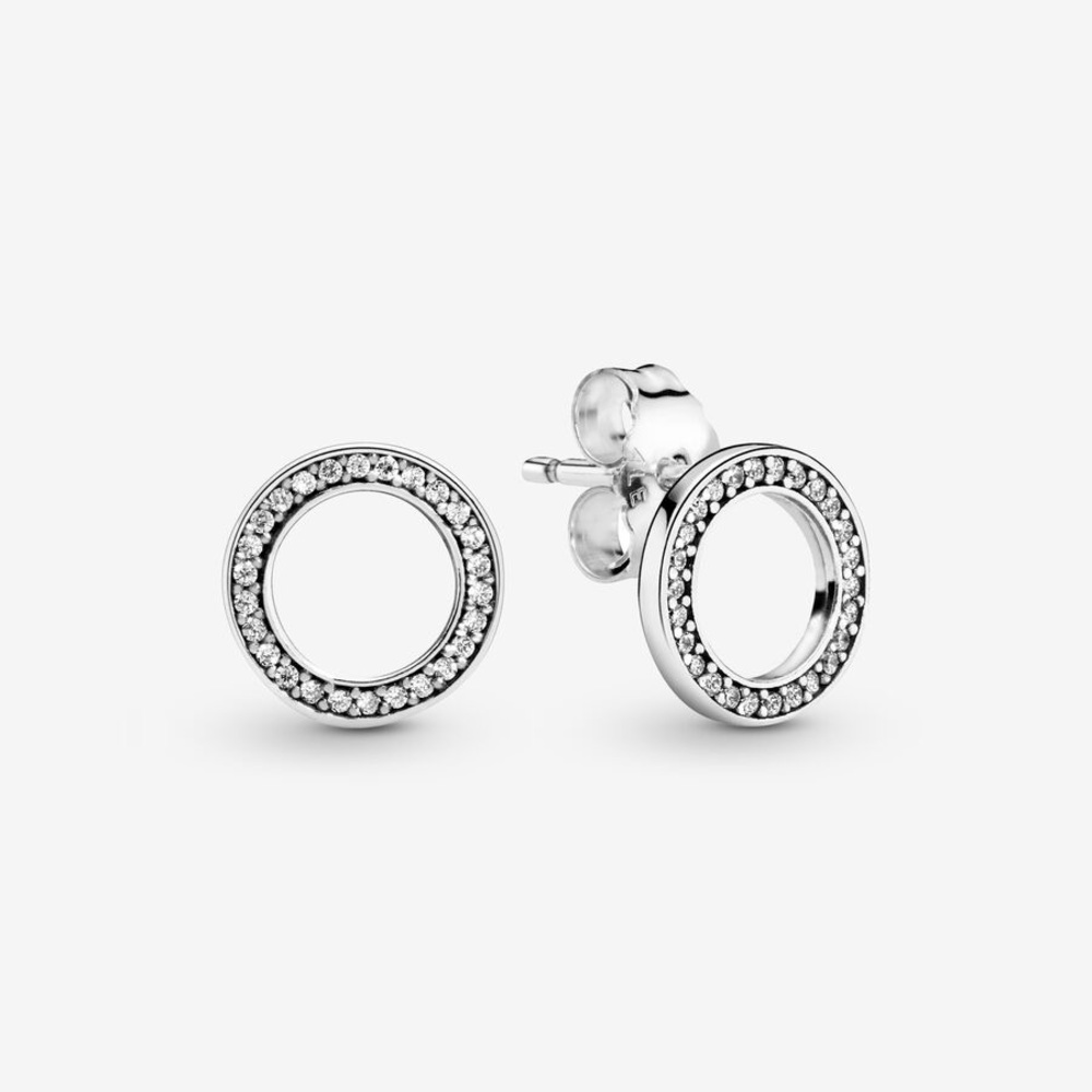 Sparking circle stud pandora earrings